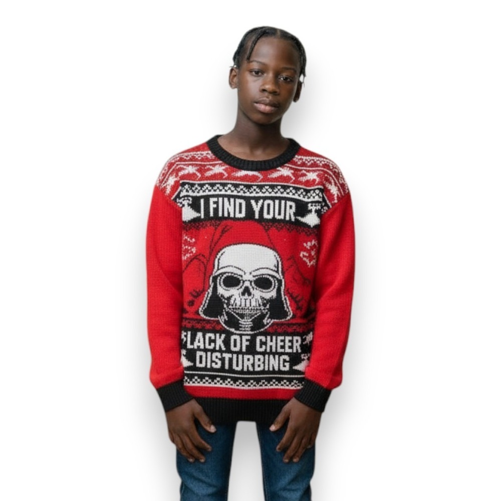 Star Wars Darth Vader Pullover Sz S‎ Holiday Red Ugly Christmas Sweater Y2K Xmas